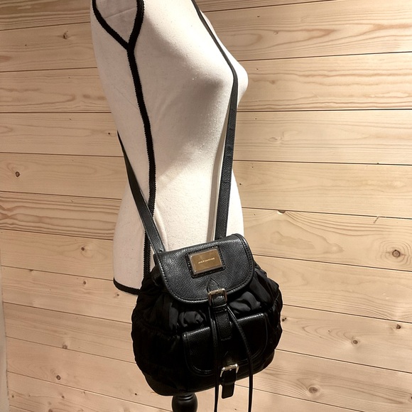 Juicy Couture Convertible Crossbody Purse or a Mini Backpack, black & gold, EUC - Picture 3 of 9